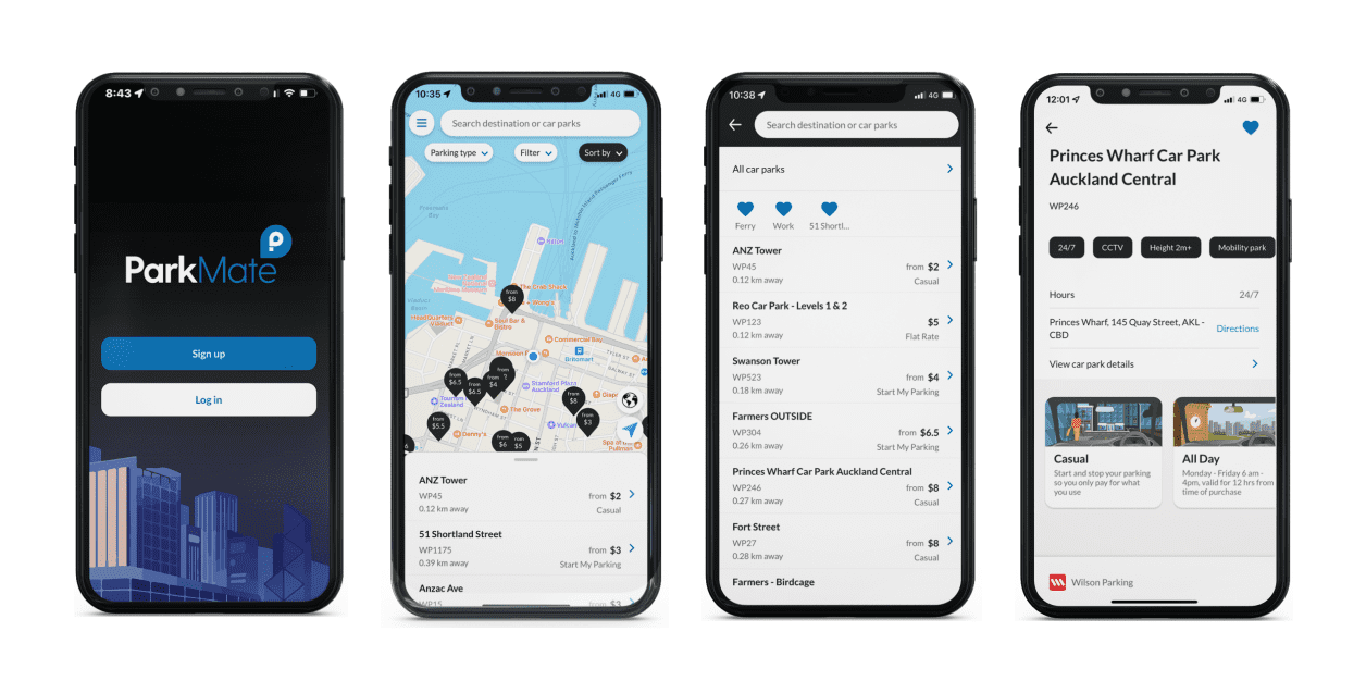 Parkmate mobile app redesign screens
