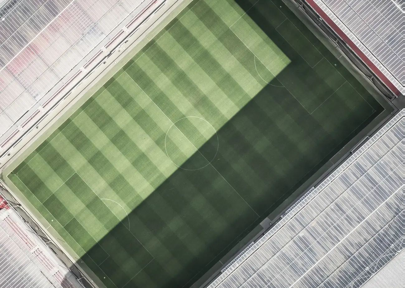 Aerial view of football pitch loading=