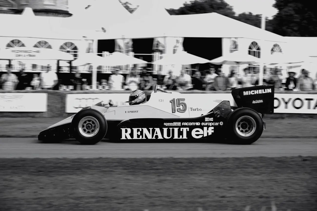 F1 Car in black and white loading=