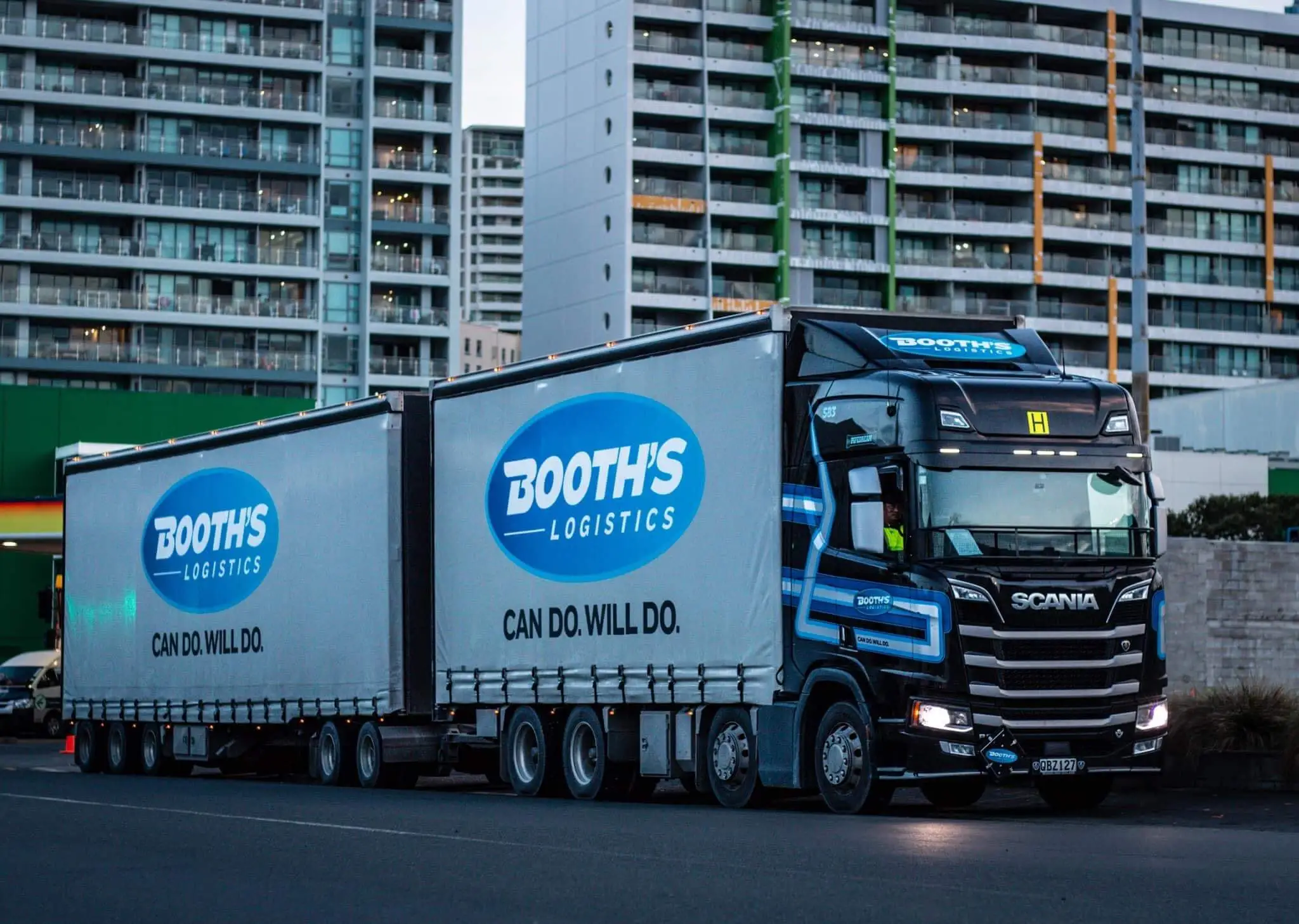 Booth's Logistics Truck in city